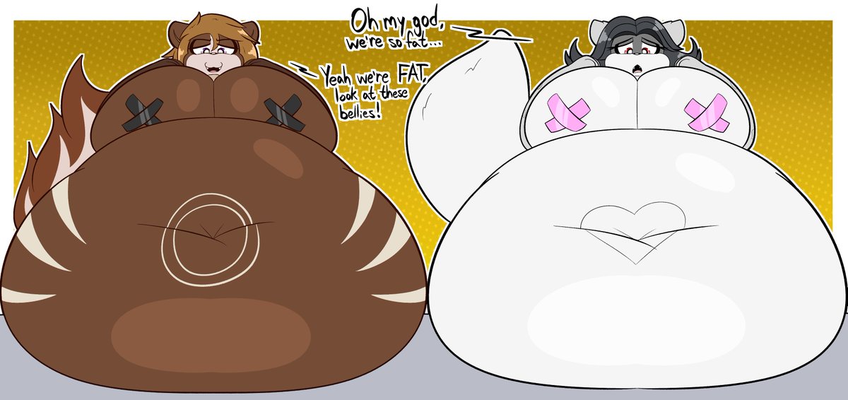 Two big bellies, two different reactions!

🎨Art by <a href="/BlitzyFlair/">bnuuypilled🔞</a> go check their stuff out!!
