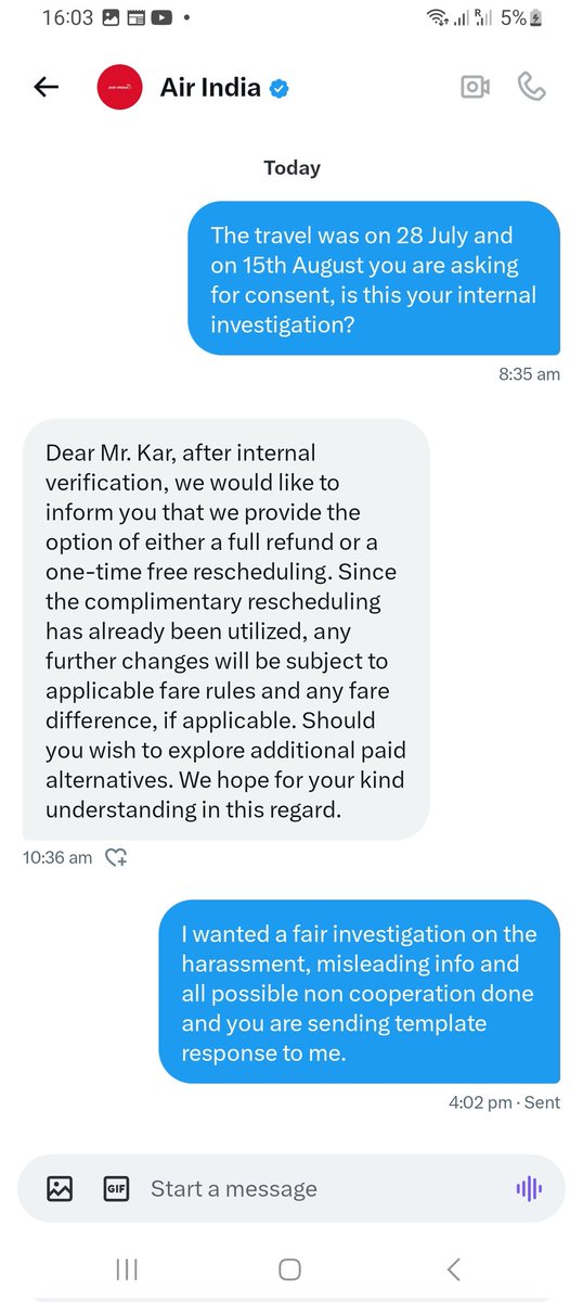 ranatuka's tweet photo. @airindia After my follow up post: https://t.co/QijoQyzTcw