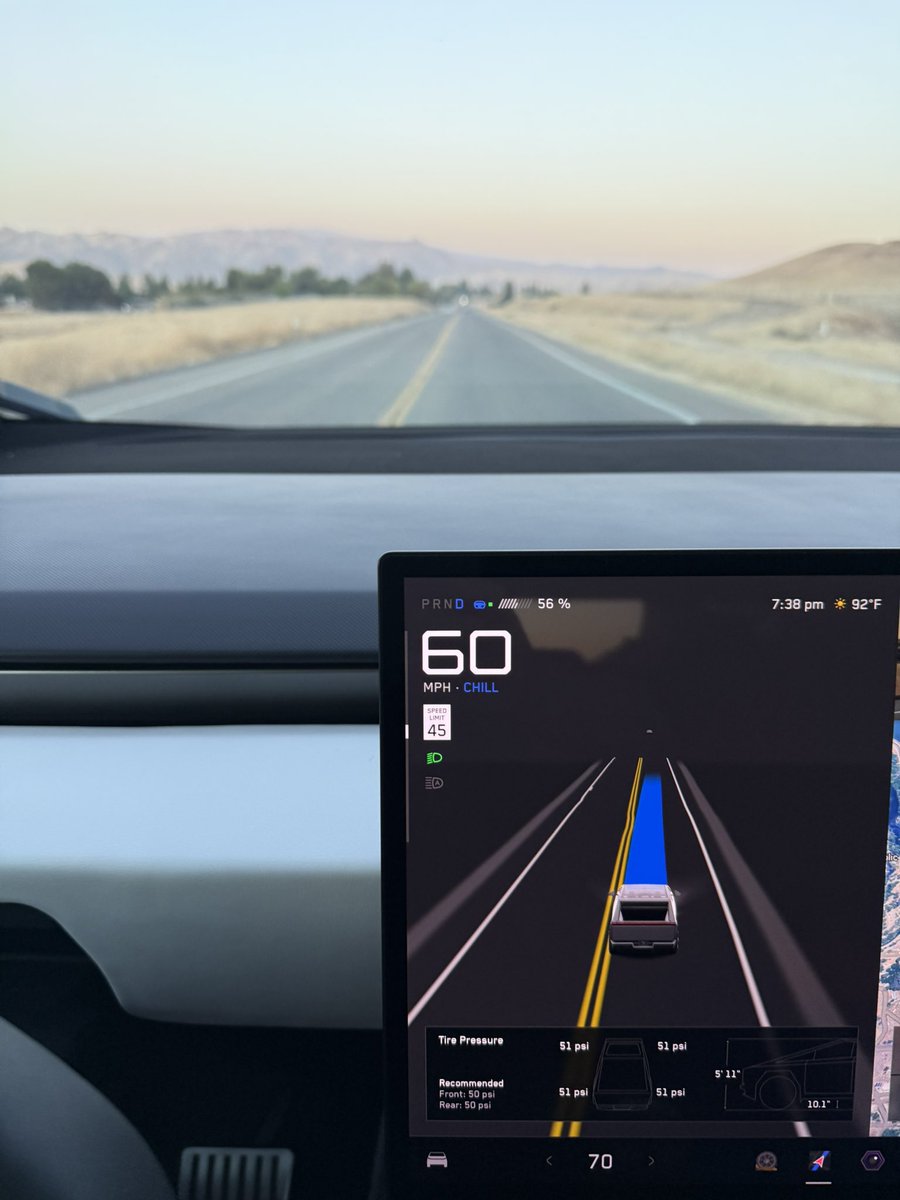 chiledaniel's tweet image. Can you please fix this left lane pulling on please @cybertruck thx