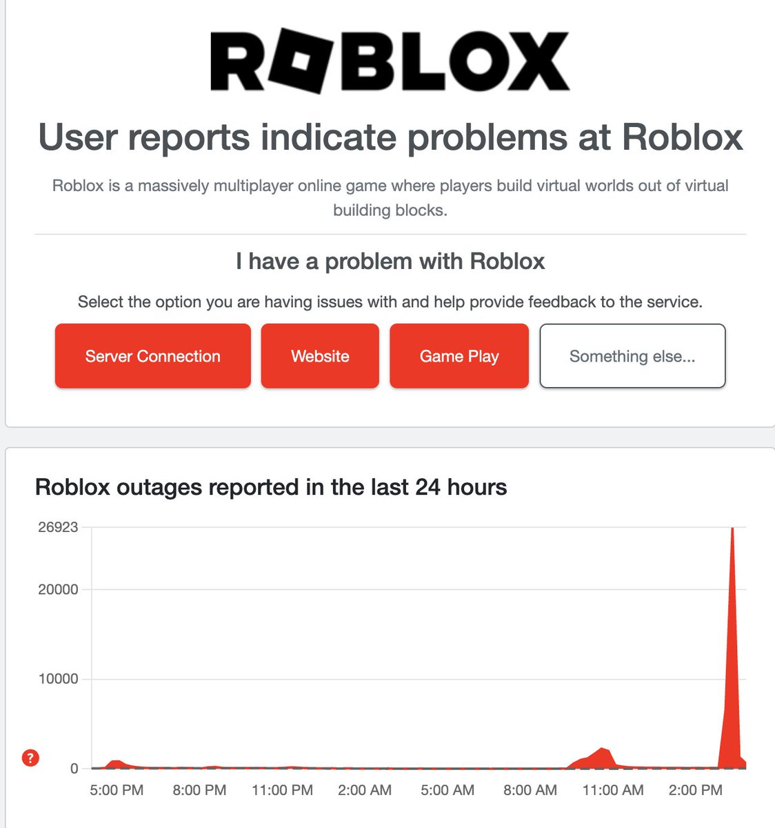 ROBLOX IS HAVING OUTAGES