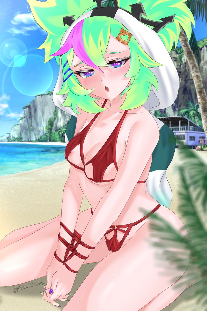 Keideki's tweet photo. Summer is coming to a close, but please accept this summer themed art I commissioned for you wispwife! Many thanks to the amazing @Rain_Lambda for bringing this to life! #WilloPaint @WilloWildfire Spicy ver in another post :) https://t.co/RHL2QUjLGo