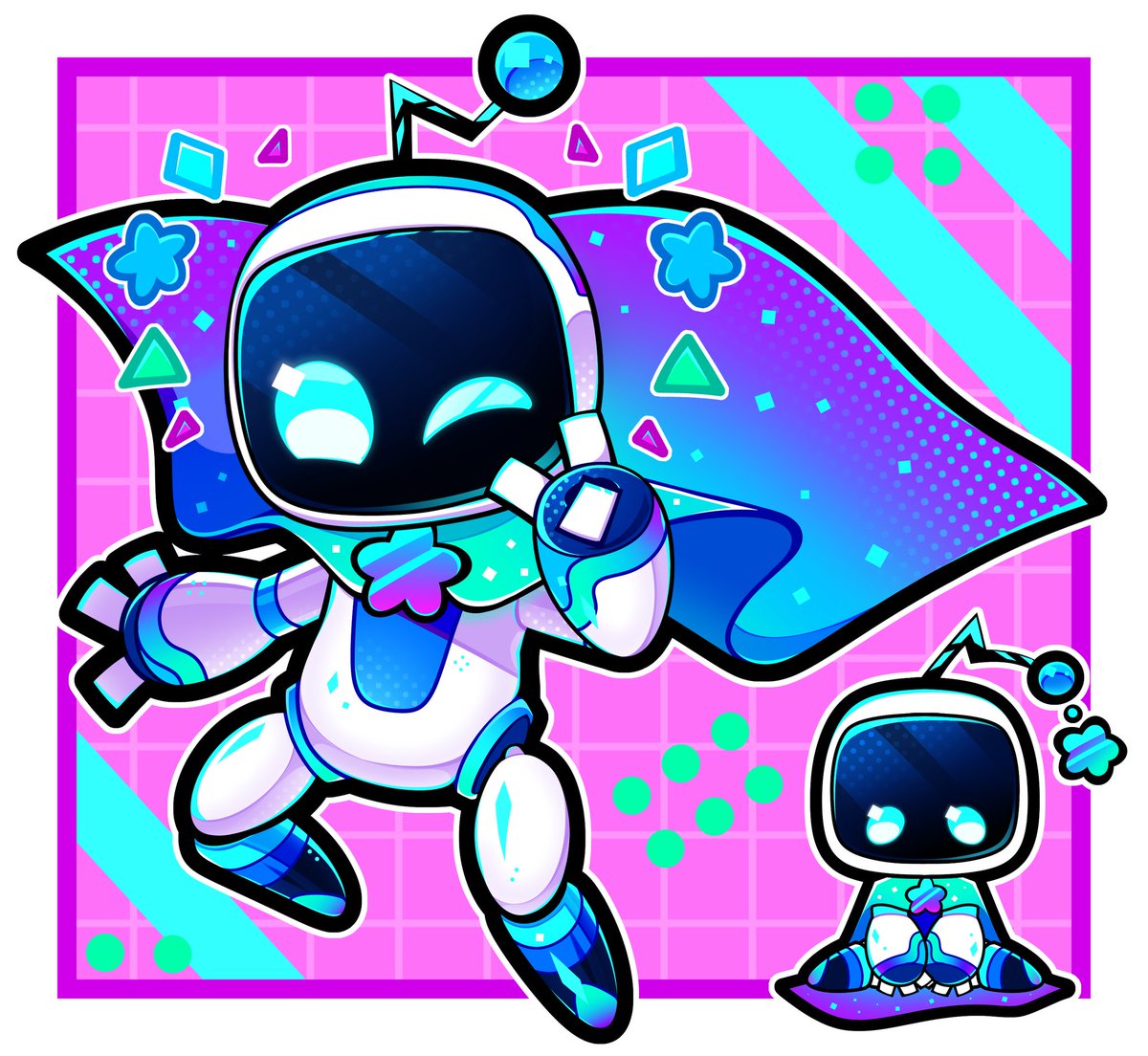 Astro Bot OC I drew for ItsDaGlitchyBoi :] Robot