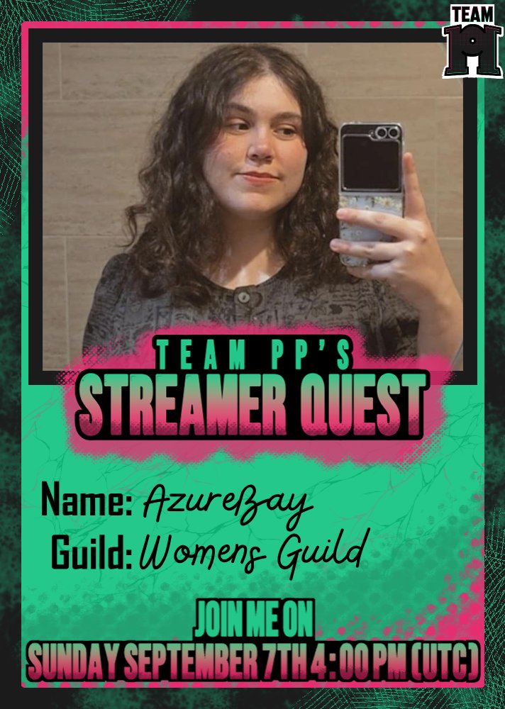 Chloe ☀️✨️ (@azurebay_) on Twitter photo I'm so excited to announce that I'm part of Team PP's Streamer Quest!
Thank you to <a href="/pearlaran/">Pearl Aran</a> and <a href="/deadpixeltv/">deadpixel 👾 lexipdaed</a> for putting this together!
You can watch the finale on Sunday 7th September at 4pm UTC I'm so excited to announce that I'm part of Team PP's Streamer Quest!
Thank you to <a href="/pearlaran/">Pearl Aran</a> and <a href="/deadpixeltv/">deadpixel 👾 lexipdaed</a> for putting this together!
You can watch the finale on Sunday 7th September at 4pm UTC