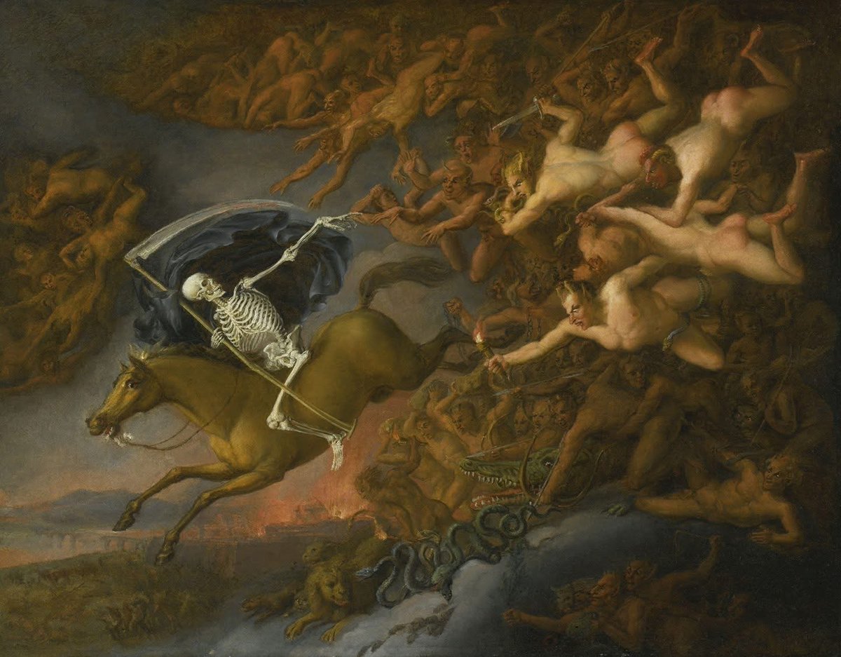 Death leading Hell's army, c. 1800, by English school