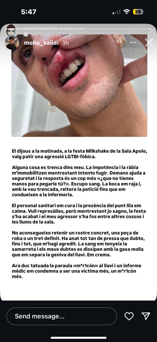 nos tienen q agredir tmb en los q se supone q son nuestros espacios seguros? estoy hasta los cojones ya