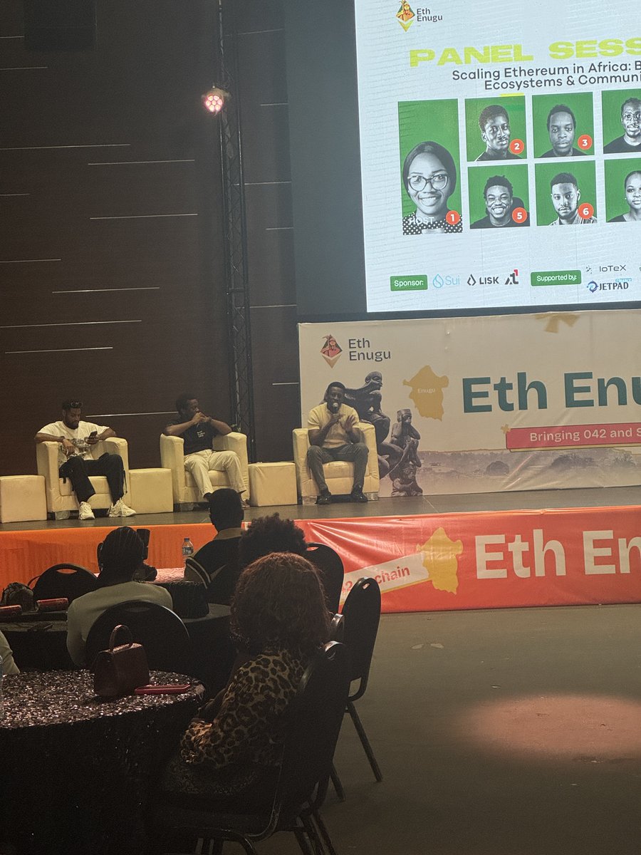 Eth_Enugu's tweet image. The panel session on the topic “Scaling Ethereum in Africa: Builders, Ecosystems and community” has been superb!!
It’s packed with leaders & builders @theucheedeoga @judicodes @chiidubem @samuelarogbonlo @SauceCodee & @daniel_chidie.
We’re livestreaming on X:…