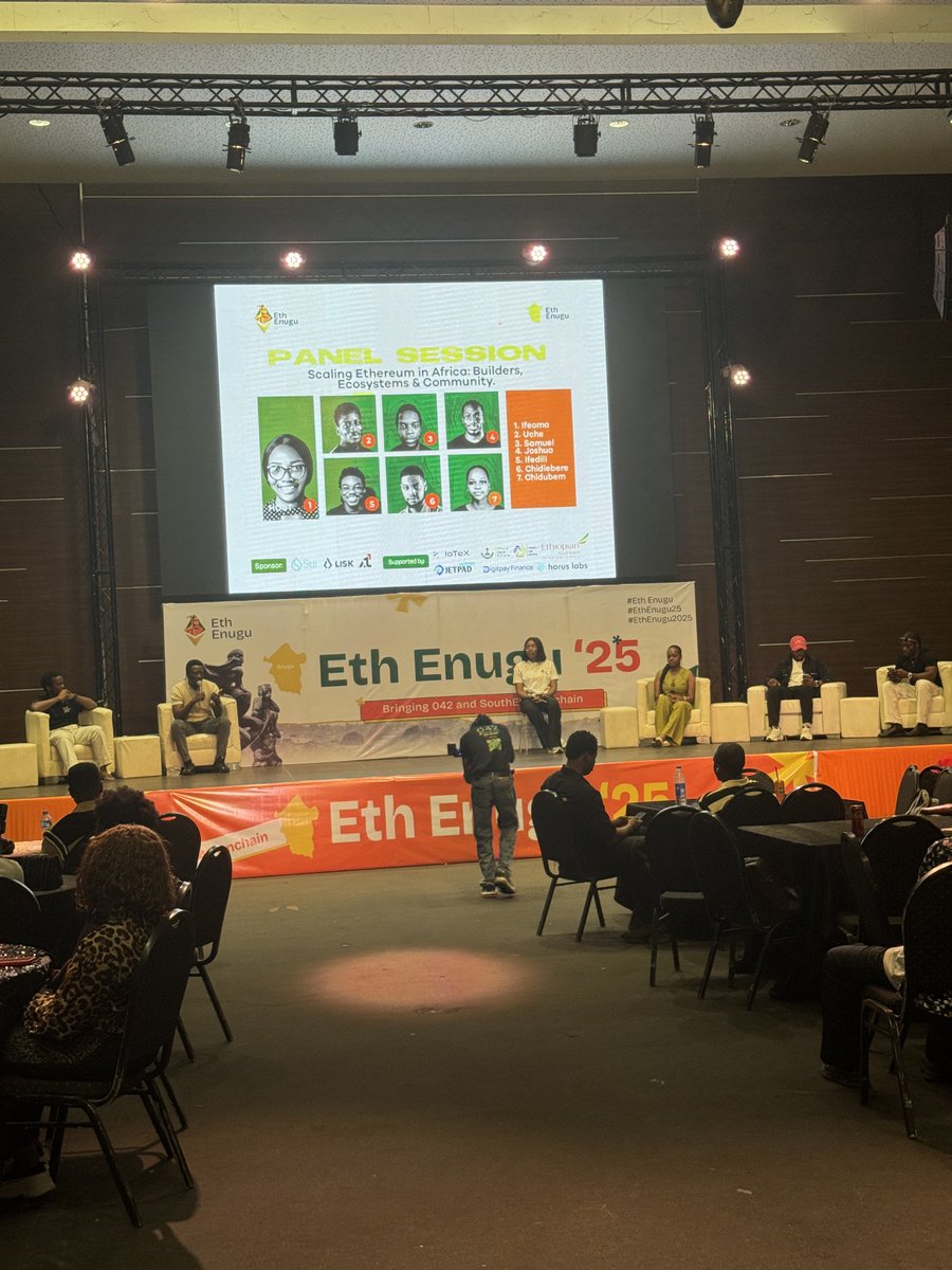 Eth Enugu || 042 Onchain (@eth_enugu) on Twitter photo The panel session on the topic “Scaling Ethereum in Africa: Builders, Ecosystems and community” has been superb!!
It’s packed with leaders & builders <a href="/theucheedeoga/">Uche Edeoga</a> <a href="/judicodes/">nwankwo.eth (🧱,🥑)</a> <a href="/chiidubem/">bems</a> <a href="/samuelarogbonlo/">Samuel Arogbonlo</a> <a href="/SauceCodee/">Ifedili 👨🏽🍳</a> & <a href="/daniel_chidie/">Daniel Ekennia</a>.
We’re livestreaming on X: The panel session on the topic “Scaling Ethereum in Africa: Builders, Ecosystems and community” has been superb!!
It’s packed with leaders & builders <a href="/theucheedeoga/">Uche Edeoga</a> <a href="/judicodes/">nwankwo.eth (🧱,🥑)</a> <a href="/chiidubem/">bems</a> <a href="/samuelarogbonlo/">Samuel Arogbonlo</a> <a href="/SauceCodee/">Ifedili 👨🏽🍳</a> & <a href="/daniel_chidie/">Daniel Ekennia</a>.
We’re livestreaming on X: