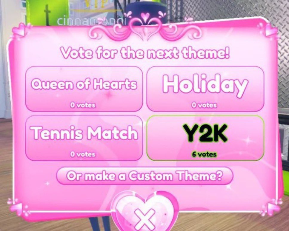 Voting in Dress To Impress is officially back! You and the entire server can vote on themes to play. What's your thoughts? Voting in Dress To Impress is officially back! You and the entire server can vote on themes to play. What's your thoughts?