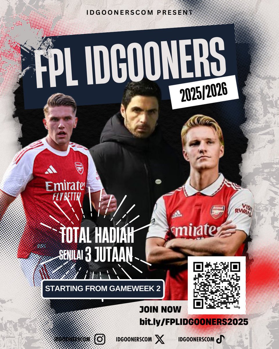 IDGooners (@idgoonerscom) on Twitter photo FPL IDGooners is hereee!
Yang mau join, boleh regist dulu di sini yak! Link: bit.ly/FPLIDGOONERS20…. Kita open GW ke-2. Go go go!
*Hadiah bisa bertambah, tergantung hasil deal2an sama sponsor hehe. Btw kalau ada yang mau sponsorin juga bisa hubungin admin yak! <a href="/pisangij01/">FPL Liga Pisangijo</a> FPL IDGooners is hereee!
Yang mau join, boleh regist dulu di sini yak! Link: bit.ly/FPLIDGOONERS20…. Kita open GW ke-2. Go go go!
*Hadiah bisa bertambah, tergantung hasil deal2an sama sponsor hehe. Btw kalau ada yang mau sponsorin juga bisa hubungin admin yak! <a href="/pisangij01/">FPL Liga Pisangijo</a>