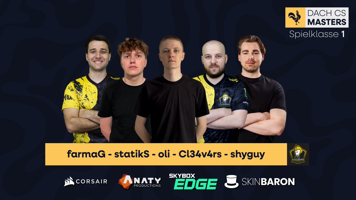 DACH CS Masters (@dachcs) on Twitter photo Diesmal nehmen wir niemandem etwas vorweg und stellen euch heute das nächste Team der ersten Spielklasse vor, <a href="/SissiStatePunks/">SissiStatePunks</a>! 😍
Recap von Season #3 in den Kommentaren 🥸
#DACHCSMasters 🐔 Diesmal nehmen wir niemandem etwas vorweg und stellen euch heute das nächste Team der ersten Spielklasse vor, <a href="/SissiStatePunks/">SissiStatePunks</a>! 😍
Recap von Season #3 in den Kommentaren 🥸
#DACHCSMasters 🐔