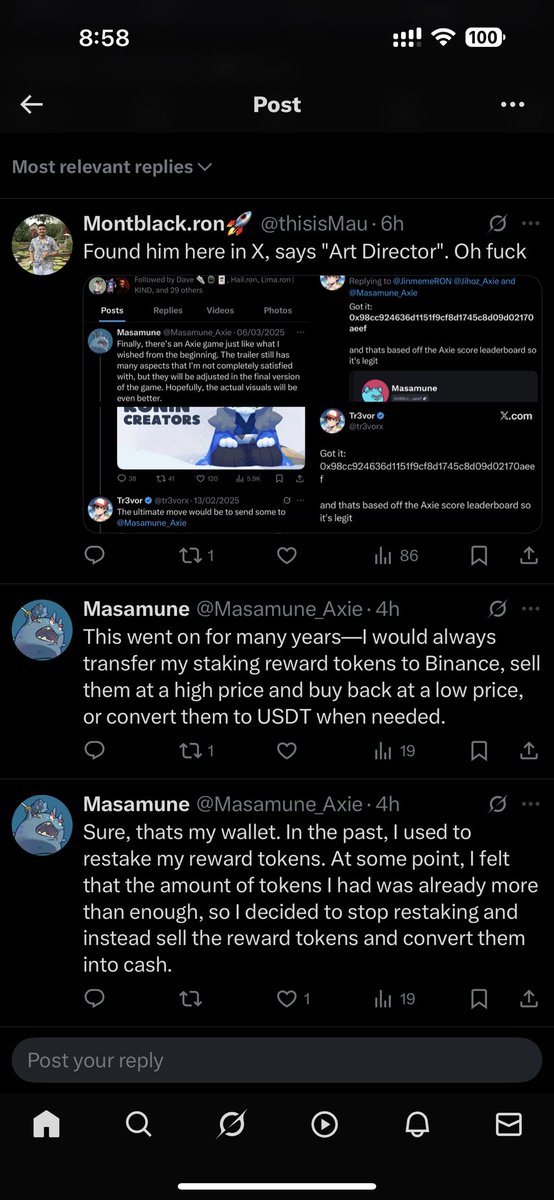thisisMau's tweet photo. @alvarocappa @TengriTheTruth @SkyMavisHQ @Ronin_Network @Psycheout86 @trungfinity He deleted it. He replied to me on @TengriTheTruth 's thread https://t.co/h1nTiwmFLQ