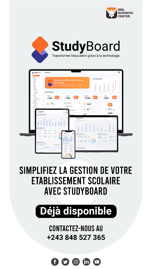 lenscorpx's tweet photo. 🎓 Votre école mérite la modernité ! Avec StudyBoard, optimisez la gestion et gagnez du temps ⏳🚀
📞 +243 848 527 365 https://t.co/aYDHGQ5rI9
