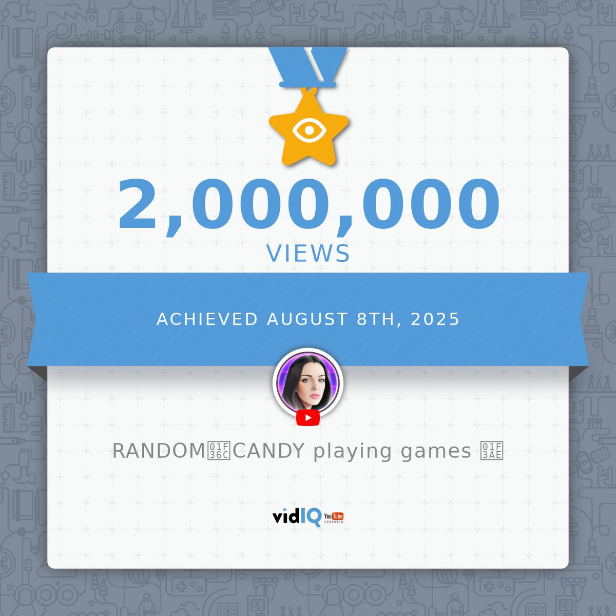 My YouTube channel achieved 2,000,000 Views on August 08, 2025! Track your success with <a href="/vidIQ/">vidIQ</a> #vidiq vidiq.com/achievements/J…