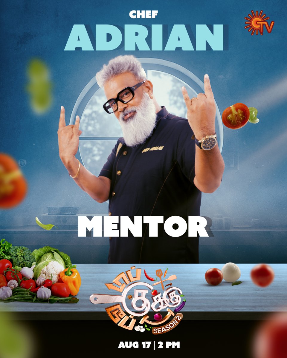 SunTV's tweet photo. The trio is here on a mission!🔥

TOP COOKU DUPE COOKU - SEASON 2 | FROM AUG 17 | 2 PM

#SunTV #TopCookuDupeCooku #TopCookuDupeCookuOnSunTV #ChefCheruba #ChefSai #ChefAdrian #RenduDhanTrendu https://t.co/jM8KAk4whZ