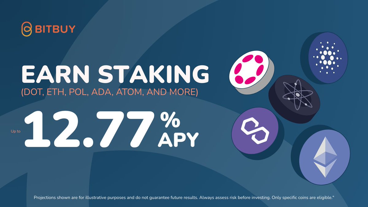 bitbuy's tweet photo. You can receive staking rewards up to 12.77% on #Bitbuy. 

Compare that to GIC returns of up to ~4%.

You decide where to grow your assets. https://t.co/R56XUYTqy7