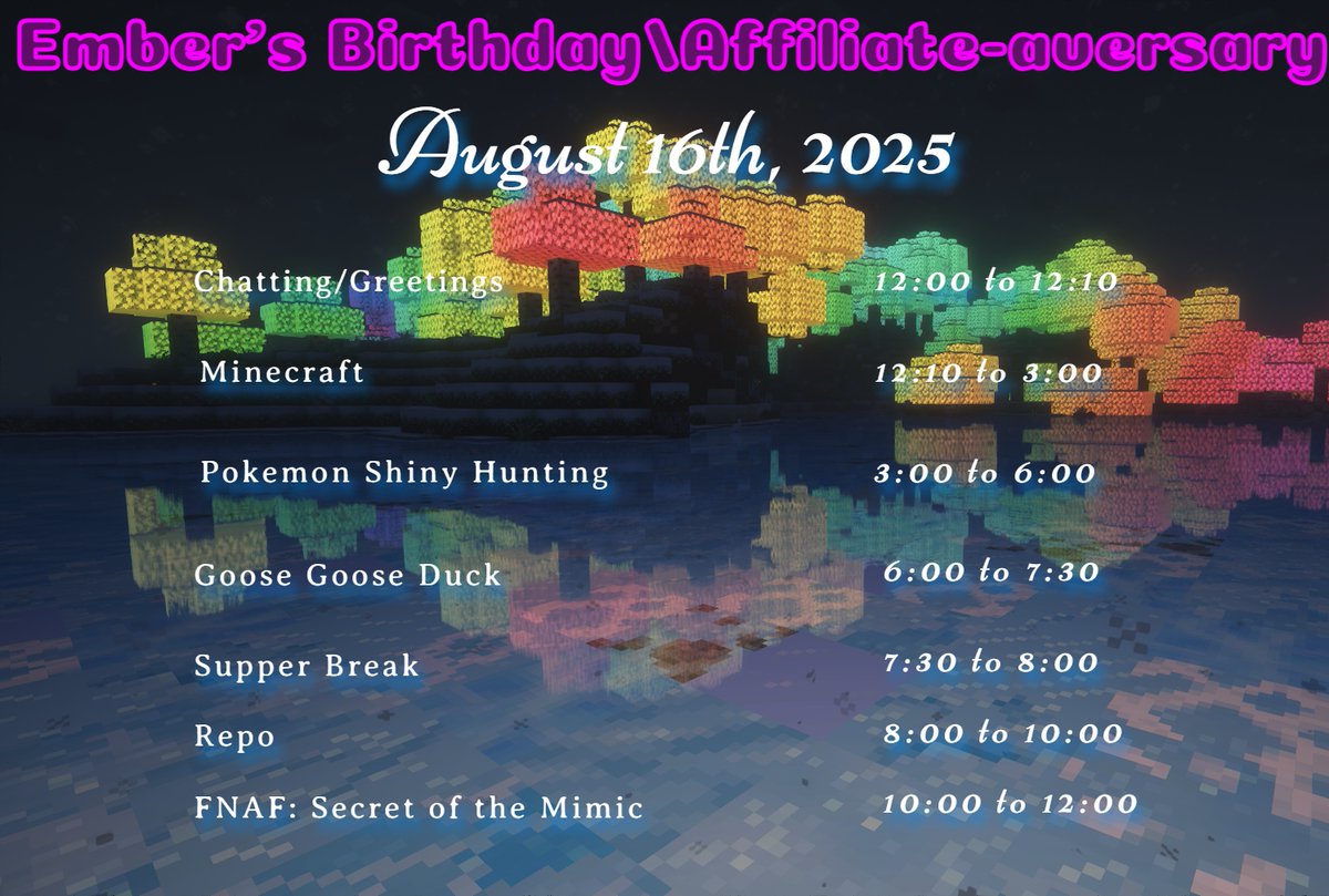 ember_theflame's tweet image. In just 1 hour, I will be starting the Birthday/Affiliate-aversary Stream!!! I can't wait to see all of you there. :)