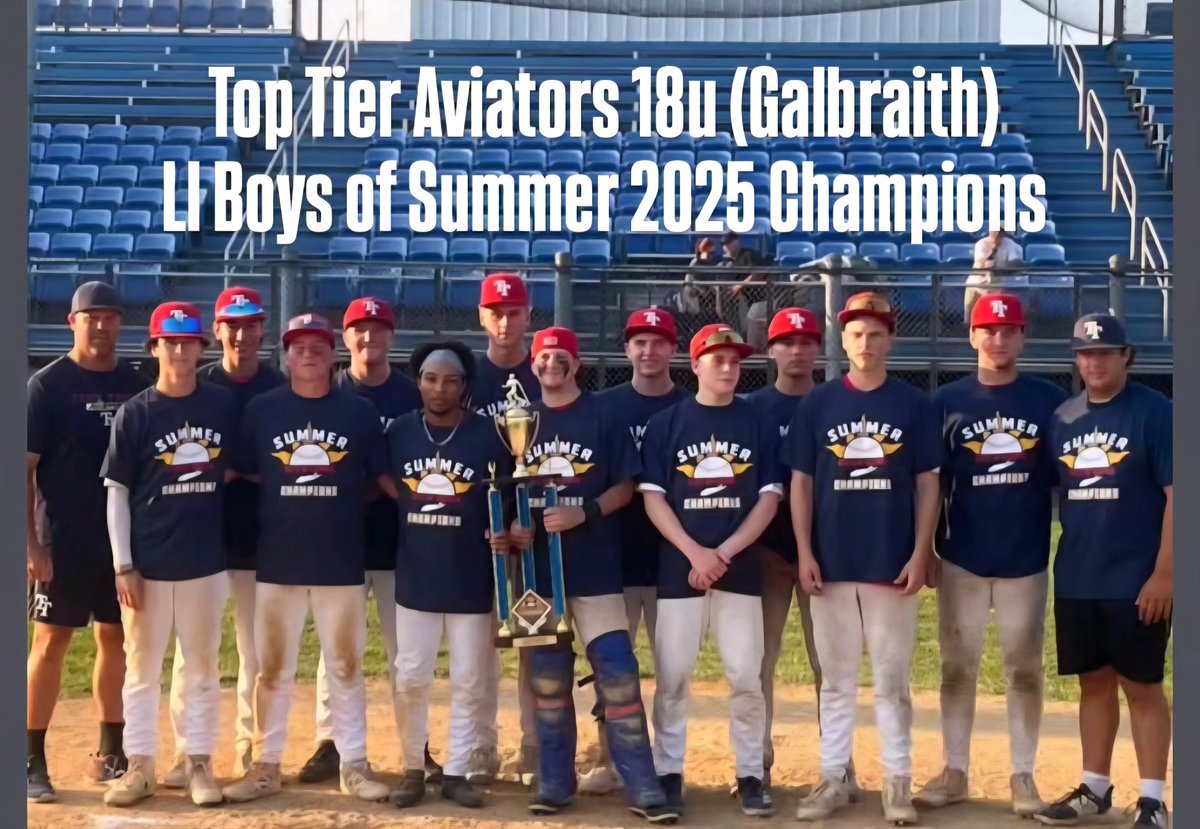 Top Tier Aviators LI NY (@toptieraviators) on Twitter photo A Tradition of Baseball Excellence. Congratulations to our 18u athletes, most of whom have been with our program for 5 years. Commitment. Loyalty. Integrity. Champions.
<a href="/TopTierBaseball/">Top Tier Baseball 🇺🇸</a> <a href="/axcessbaseball/">Axcess Baseball LI</a> <a href="/liboysofsummer/">LI Boys of Summer</a> A Tradition of Baseball Excellence. Congratulations to our 18u athletes, most of whom have been with our program for 5 years. Commitment. Loyalty. Integrity. Champions.
<a href="/TopTierBaseball/">Top Tier Baseball 🇺🇸</a> <a href="/axcessbaseball/">Axcess Baseball LI</a> <a href="/liboysofsummer/">LI Boys of Summer</a>