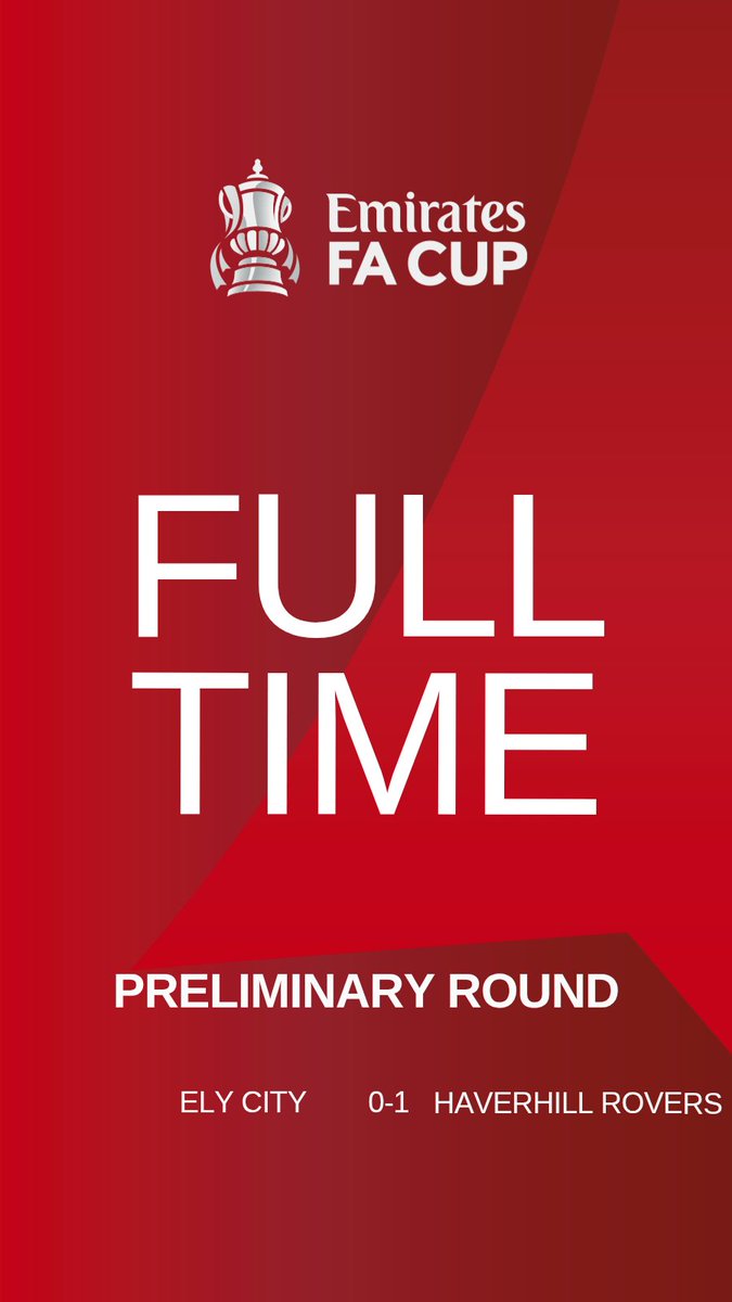 Final whistle goes.

Down to 10 men but a goal midway through the second half from <a href="/tomthulborn/">Tom Thulborn</a> gives us the win.

FA Cup draw is Monday afternoon.

Next up is home to Langford in the FA Vase next Saturday.

See you then!

#WeAreRovers