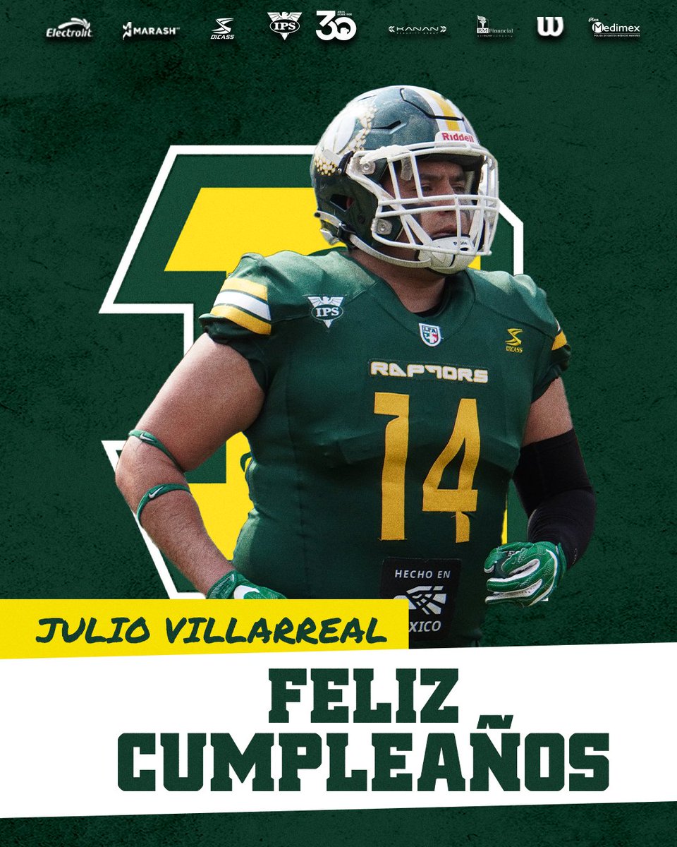 Seguimos de fiesta #FuriaVerde 🥳

Es momento de desearle un muy feliz cumpleaños a Julio Villarreal, que todas tus metas y sueños los cumplas en este nuevo año que inicias. Te mandamos un fuerte abrazo.

#YoSoyRaptorDe💚
#CumpleañosRaptors