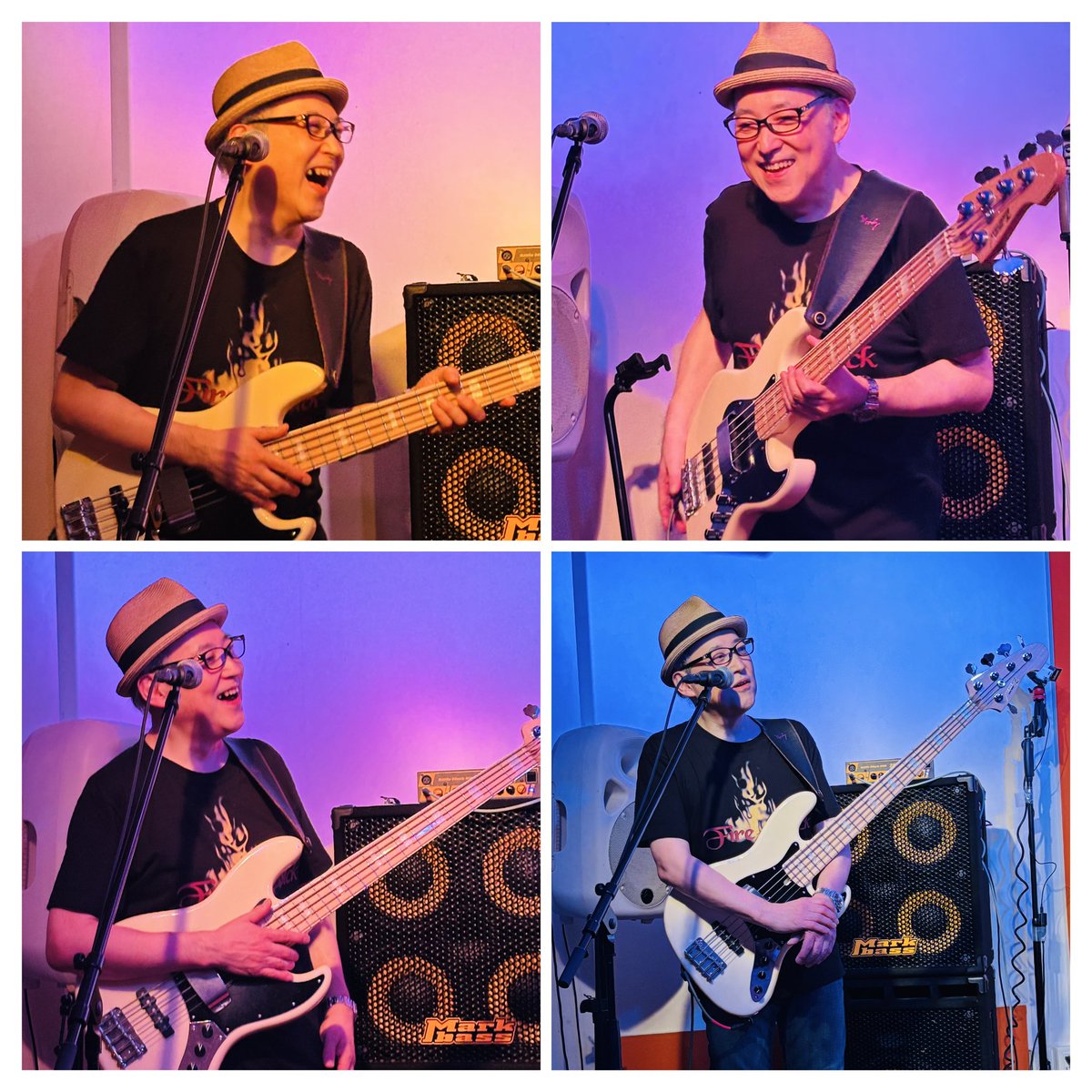 beckyli_inferno's tweet image. 残暑の中、熱く燃えるFireAttackライブ❗️🔥
石川さんが悪魔に体を乗っ取られた時にも披露する、歪んだ音のベースソロ👍を可能にするペダル踏みの瞬間を激写したよ📸😁我ながらナイスショット👍✨
#FireAttack #渡辺ファイアー #アタック松尾 #石川俊介 #村上広樹