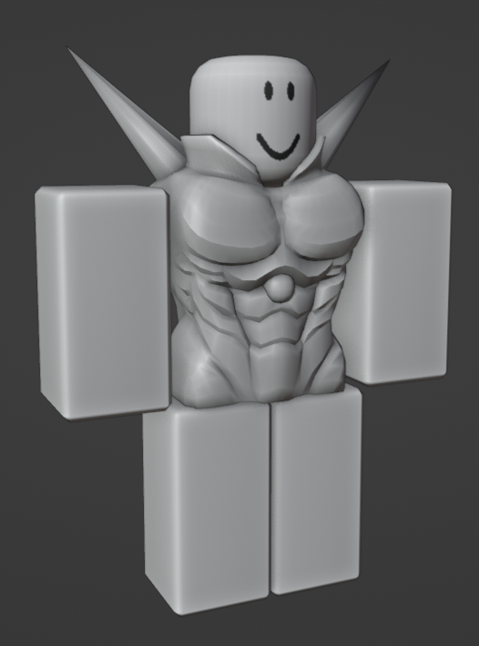 PugZiyer's tweet photo. Organic modeling on roblox characters looks so cursed, though I am proud on how the back turned out. good enough for a draft tho https://t.co/2SRcQT8mRq