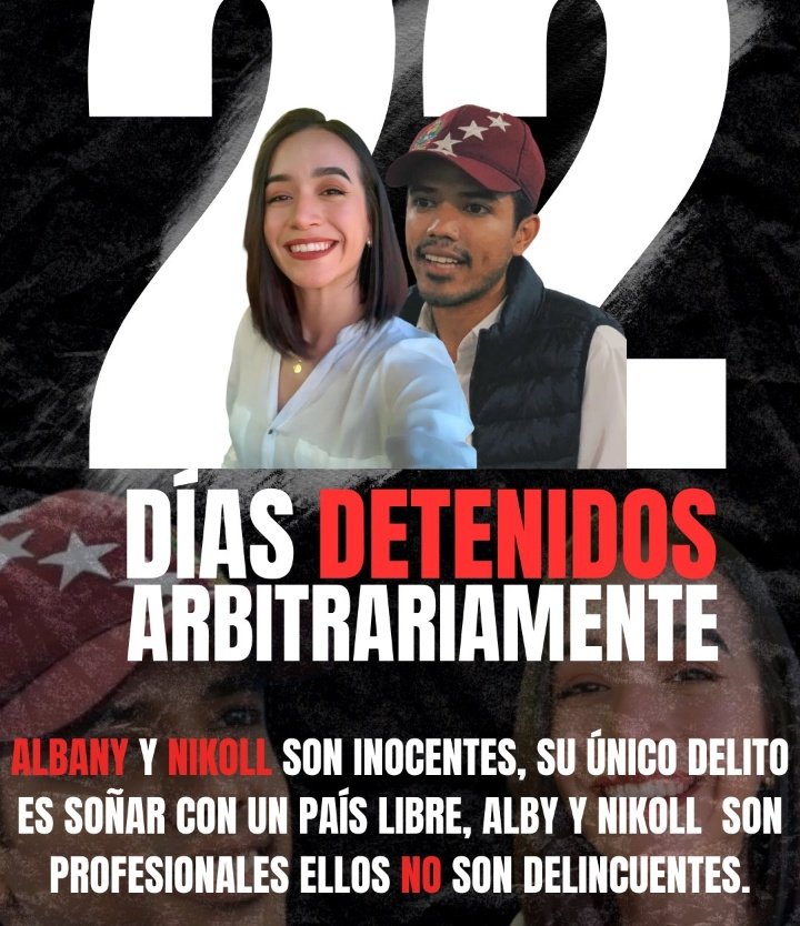 Hace 22 días secuestraron a nuestros jóvenes líderes de  Vente Venezuela. 
Hoy están encarcelados  injustamente por ser la voz de miles de personas que anhelan libertad y democracia en Venezuela.