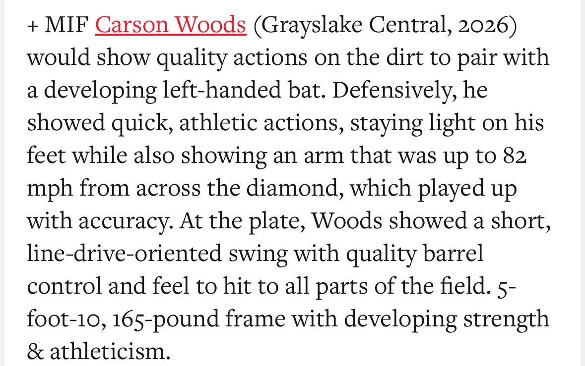 Thanks for the write up <a href="/PrepBaseballIL/">Prep Baseball Illinois</a>