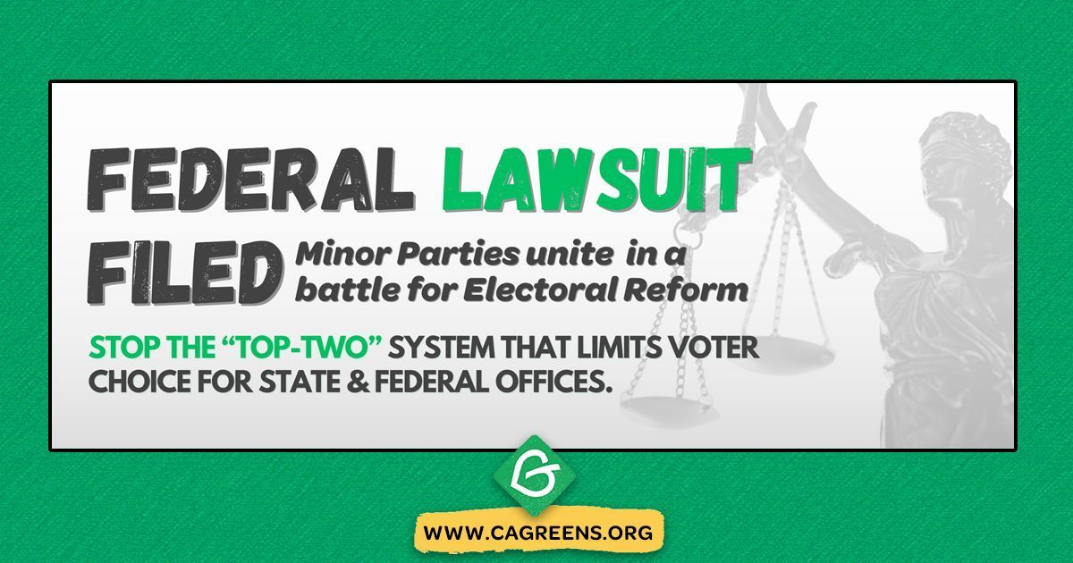 cagreens1's tweet photo. 📣 URGENT CALL TO ACTION 📣
ATTEND OUR COURT HEARING TO #StopTopTwo
FRIDAY AUG 22 @ 9AM in San Francisco
450 Golden Gate Ave., Federal Building, US District Court - 19th floor, courtroom #7
BRING YOUR REAL ID / drivers license to enter the courtroom
#Democracy
#GreenParty https://t.co/W3uj4UOLXM