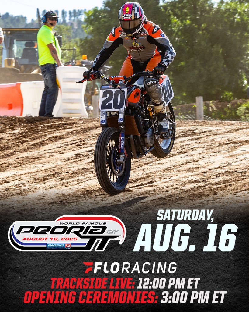 Hot one here in Peoria, bikes are about to hit the track.🔥

Turn into the action on go.flosports.tv/signup/america…

@americanflattrack @floracing 

#PeoriaTT #ProgressiveAFT