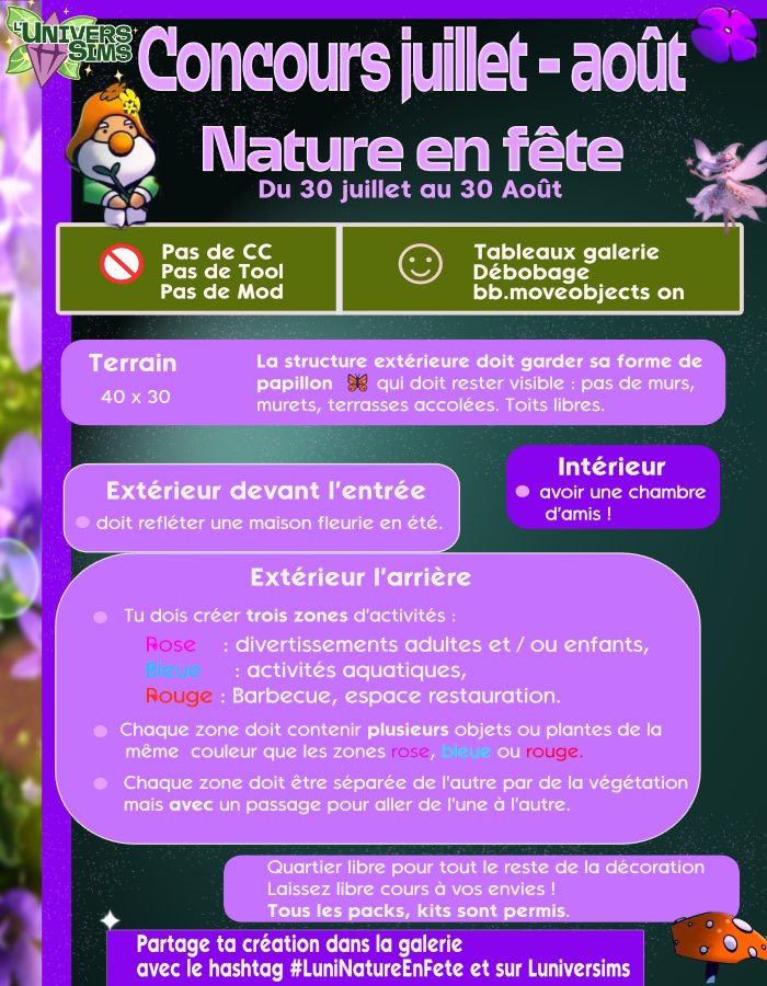 Premières participations ! Il reste 14 jours pour cet amusant défi. On vous attend ! 
Le détail des règles ici , en plus du mémo ⬇️ luniversims.fr/index.html/les…
#Sims4 #ShowUsYourBuilds. <a href="/TheSims/">The Sims</a> <a href="/LesSims/">Les Sims</a> <a href="/EAFrance/">EA France</a> #EAPartner