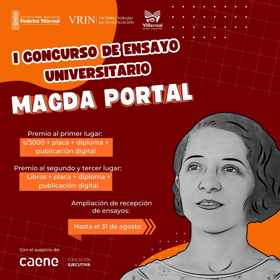 EU_UNFV's tweet photo. 📣 ¡Porque tú lo pediste!
🚨Ampliamos la fecha para la recepción de ensayos hasta el 31 de agosto. 🚨
No te quedes sin participar en el I Concurso de ensayo universitario Magda Portal.
Bases del concurso ➡️ https://t.co/g6Ndw06ywy
#UNFV #VRIN #EditorialUniversitaria #IConcurso https://t.co/RYEwaWO7xU