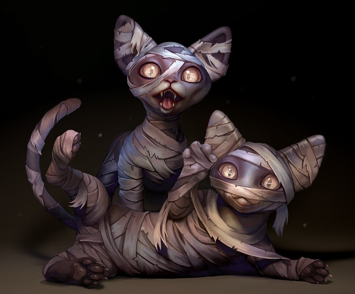 Mummy kittens in tomb darkness 🐱🪦
Painted render of my sculpt