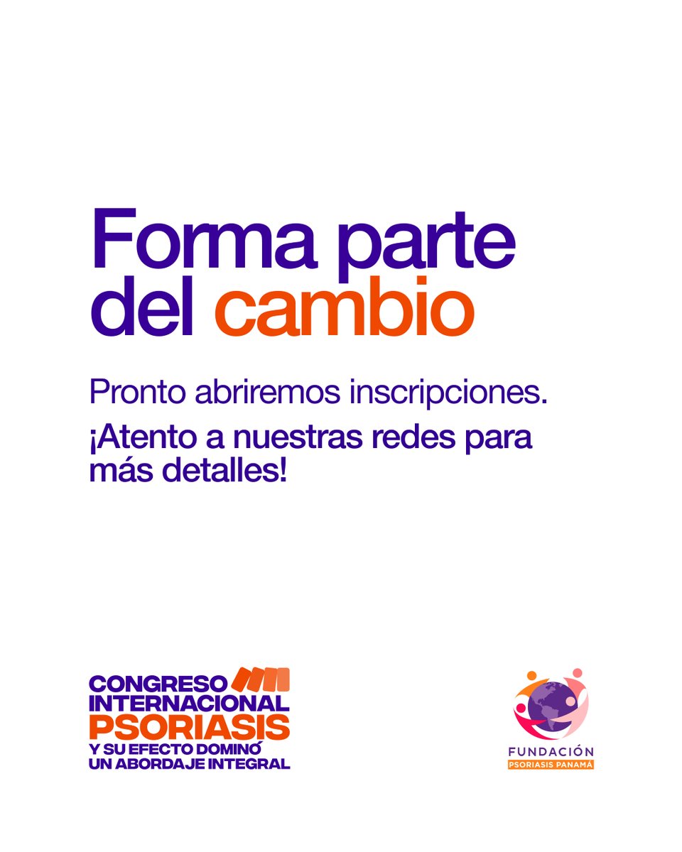FUNDACIÓN PSORIASIS DE PANAMÁ (@psoriasispanama) on Twitter photo Entender la psoriasis es el primer paso para cambiar vidas.
Mantente atento a nuestras redes sociales, pronto abriremos inscripciones. <a href="/MINSAPma/">Ministerio de Salud de Panamá</a> <a href="/CSSPanama/">CSSPanama</a> <a href="/ulatinapa/">Universidad Latina de Panamá</a> @medicinaup <a href="/UNIVERSIDAD_PMA/">Universidad dePanamá</a> <a href="/columbuspanama/">Columbus University</a> Entender la psoriasis es el primer paso para cambiar vidas.
Mantente atento a nuestras redes sociales, pronto abriremos inscripciones. <a href="/MINSAPma/">Ministerio de Salud de Panamá</a> <a href="/CSSPanama/">CSSPanama</a> <a href="/ulatinapa/">Universidad Latina de Panamá</a> @medicinaup <a href="/UNIVERSIDAD_PMA/">Universidad dePanamá</a> <a href="/columbuspanama/">Columbus University</a>