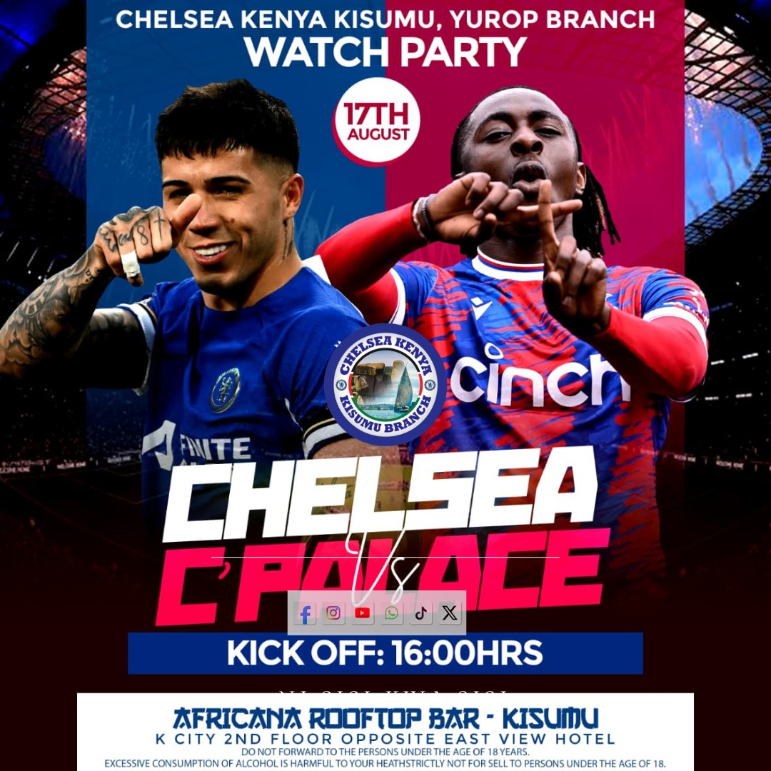 ChelseaKenya1's tweet photo. Where will you be watching the #CHECRY match tomorrow?
Here are some of our watch parties across our Branches.
#NiSiSiKwaSiSi
#ItsOurWayOfLife
#Yurop #Mombasa #Homabay #LowerEastern https://t.co/ctuG2eCFjT