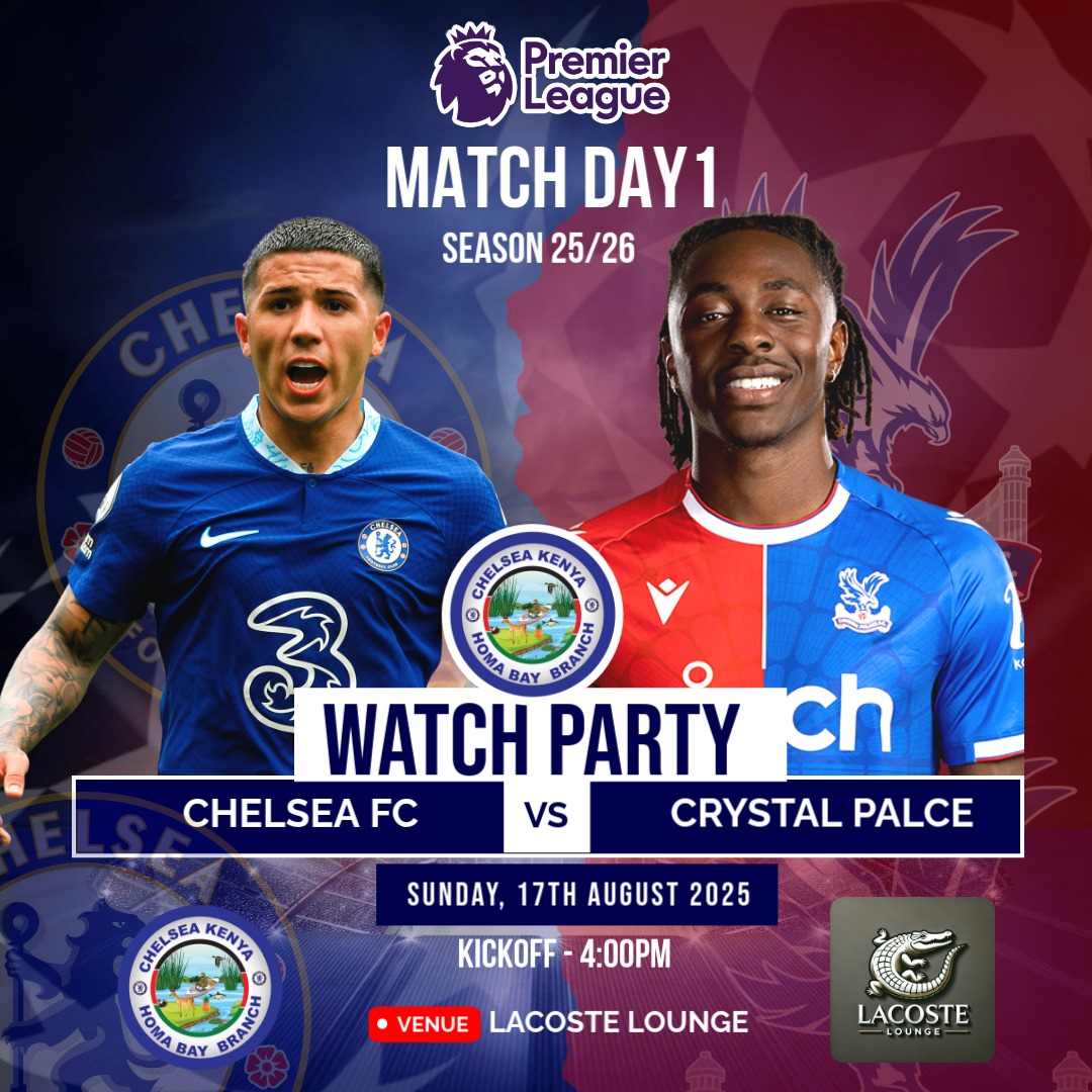ChelseaKenya1's tweet photo. Where will you be watching the #CHECRY match tomorrow?
Here are some of our watch parties across our Branches.
#NiSiSiKwaSiSi
#ItsOurWayOfLife
#Yurop #Mombasa #Homabay #LowerEastern https://t.co/ctuG2eCFjT