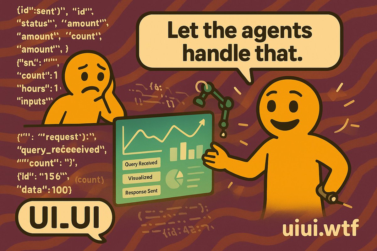 🙂 Eliminate repetitive API work.

UI_UI agents handle queries &amp; viz. These agents automate visualization and response generation, turning raw API data into meaningful, interactive outputs. 

It's a time-saver that lets devs focus on higher-level strategy.