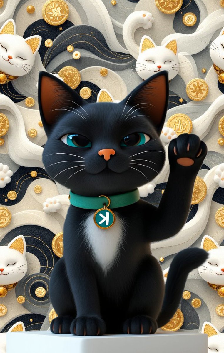 Waves paw, fortune flows. 🐈‍⬛✨