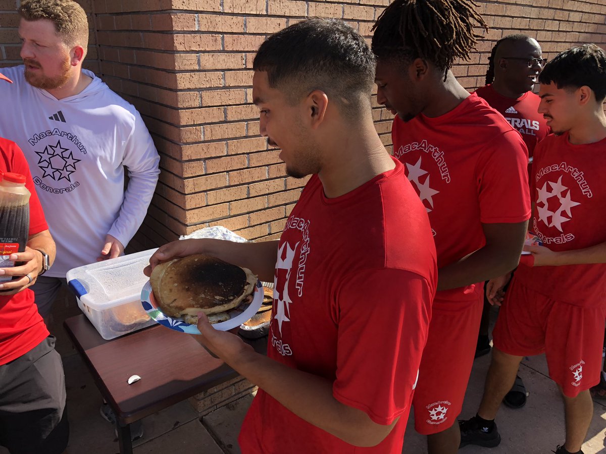 Blake Ware (@coachb_ware) on Twitter photo Saturday Morning Run & Lift…and then an Egg, Bacon, & Pancake Breakfast prepared by our coaches!!!! #GoBigRed #ChangeGonnaCome #RideTheMailRoute <a href="/MacArthur_AISD/">MacArthur Senior High - AISD</a> <a href="/Mac9_AISD/">MacArthur Ninth Grade School</a> Saturday Morning Run & Lift…and then an Egg, Bacon, & Pancake Breakfast prepared by our coaches!!!! #GoBigRed #ChangeGonnaCome #RideTheMailRoute <a href="/MacArthur_AISD/">MacArthur Senior High - AISD</a> <a href="/Mac9_AISD/">MacArthur Ninth Grade School</a>