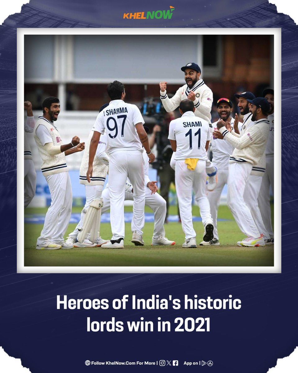 Khelnowcricket's tweet image. On this day in 2021, India scripted one of their greatest overseas Test wins at Lord’s 🏏🔥
Let’s revisit the heroes of that iconic match 👇🇮🇳

A thread 🧵

#LordsTest #OnThisDay