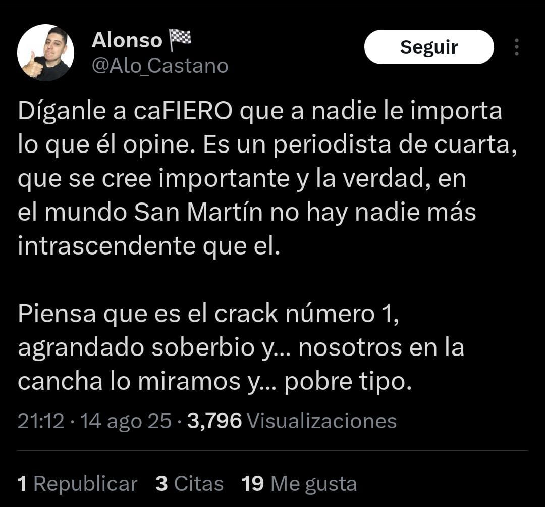 EmirCaferro1's tweet photo. @Alo_Castano Tenés razón. Gracias por las palabras. Abrazo. https://t.co/CG0MehkrnF