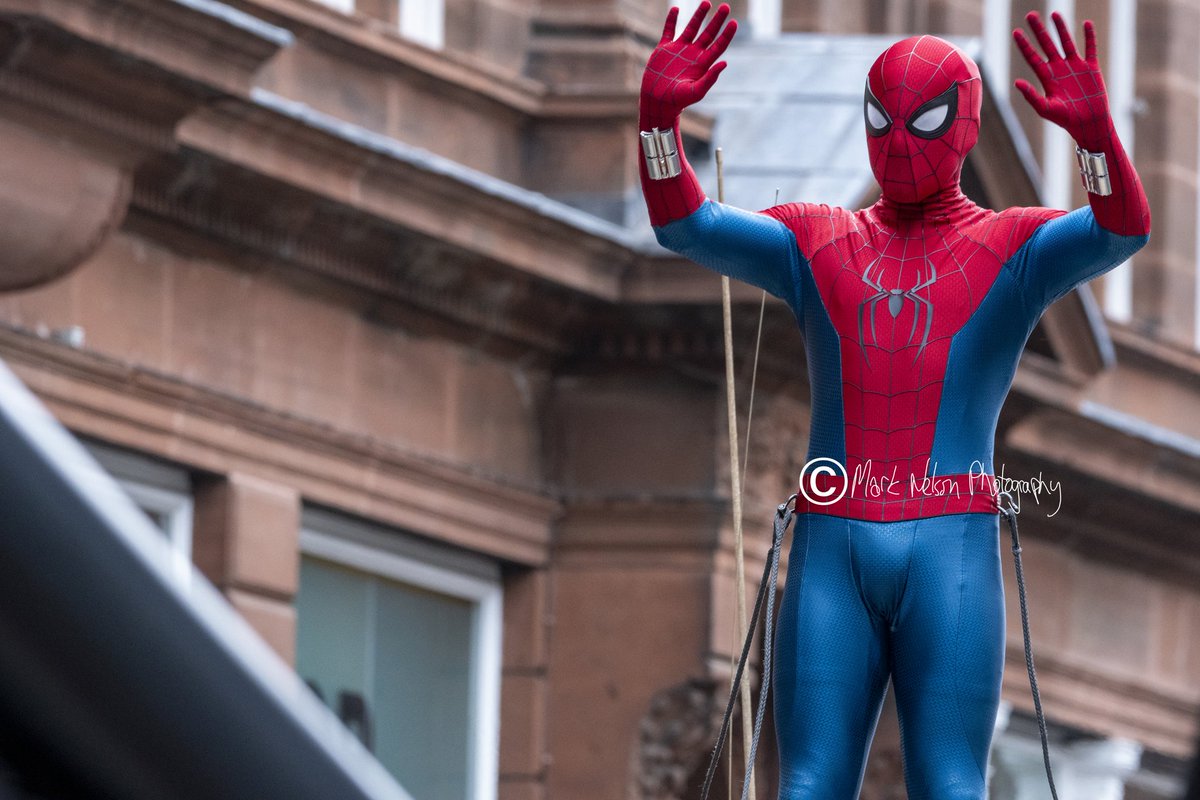 markieanelson's tweet photo. Spider-Man: Brand New Day set photos, Glasgow, Scotland. 8 August 2025. https://t.co/5O3IMqUCxI