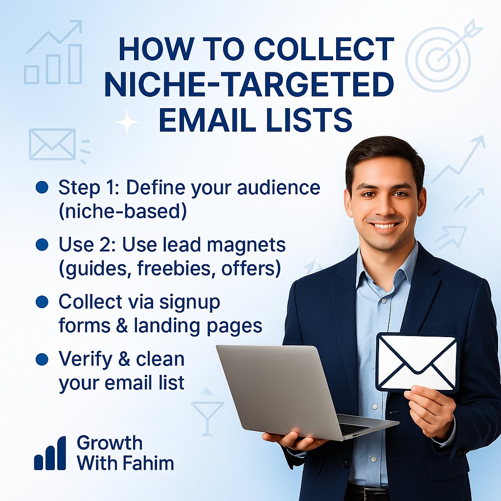 💌 Niche-targeted email lists = 💰 Business Growth!
🎯 Define your niche
📩 Use lead magnets
🌐 Landing pages &amp; signup forms
✅ Verify your list

Email marketing = the most powerful tool in USA, UK &amp; Europe 🚀

#EmailMarketing #LeadGen #DigitalMarketing #BusinessGrowth
