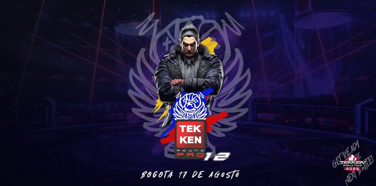 #TRP 12

Día:17/08/25
-Lugar:#GamingCenterETB
Cra.5#90-13
-Hora:12:00m
Valor:45.000COP

start.gg/tournament/trp…

-Dojo TWT
-1º lugar.Cupo eliminatoria representante Pamesco Brasil.
-Recaudo a premios
-Rifas.

<a href="/fedecoldeNal/">Federación Colombiana de Deportes Electrónicos</a>
<a href="/ETB/">ETB</a>
#Tekken  #TekkenCo #TCo #ETBdigital #ETB #YosoyTco