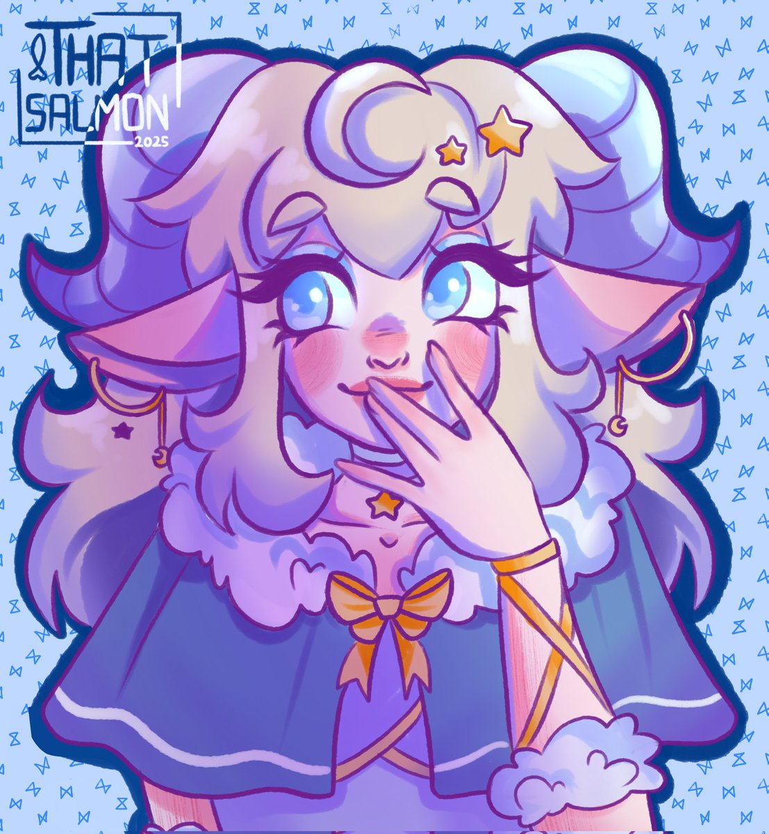 That_salmon_'s tweet photo. New art commission for @teaonalamb (⁠◕⁠ᴗ⁠◕⁠✿⁠) their character is such a cutie I fell in love while making her ✨✨ https://t.co/Xe95TVJkwJ