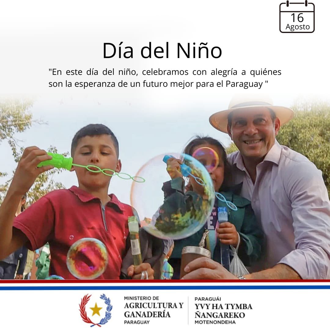 En este Día del Niño, celebramos con alegría a quienes son la esperanza de un futuro mejor para el Paraguay. 
¡Feliz Día del Niño! 
#GobiernoDelParaguay 🇵🇾