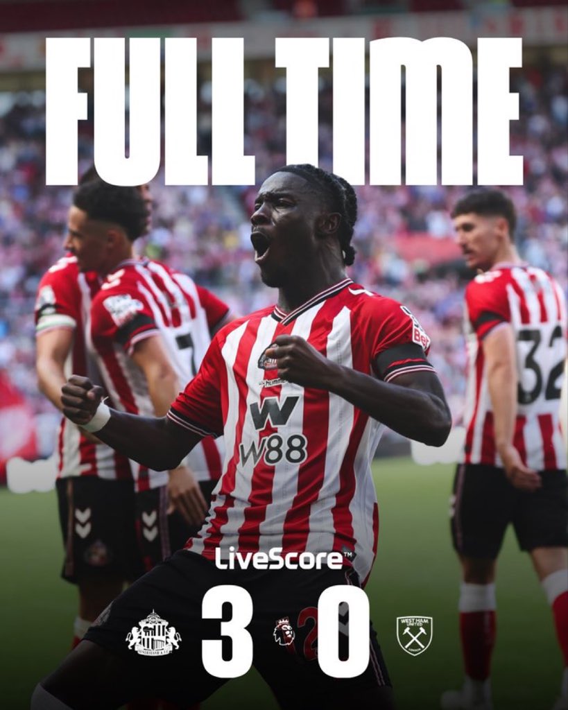 ClubRegista's tweet photo. Sunderland, 8 yฤฑl aradan sonra รงฤฑktฤฑฤฤฑ ilk #PL maรงฤฑnda West Hamโฤฑ bozguna uฤrattฤฑ.
#TiliDie https://t.co/5PUeuusDEH