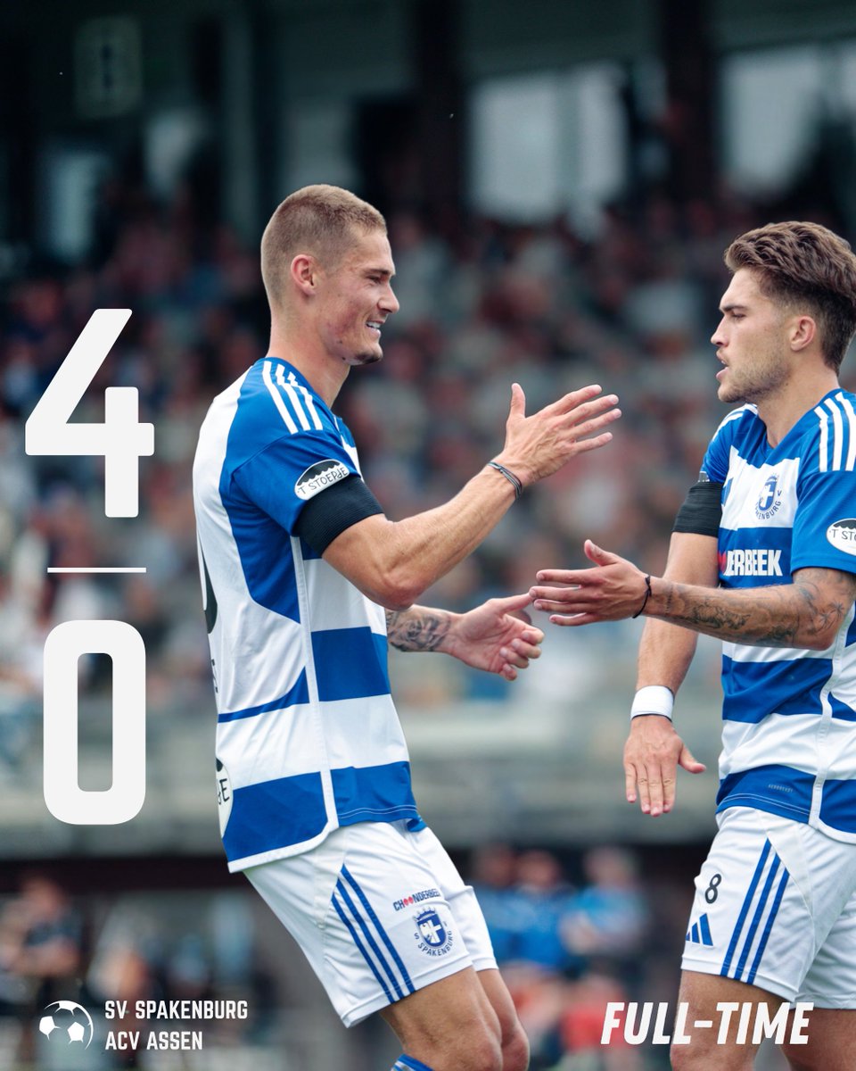 𝙒𝙄𝙉𝙎𝙏

Een heerlijke start voor onze Blauwen! 

4-0 en met name in de tweede helft werd het publiek vermaakt. 

Volgende week gaan we op pad richting Rotterdam voor het duel tegen Jong Sparta, tot dan en Forza Blauwen!

#spakenburg #football #blauw