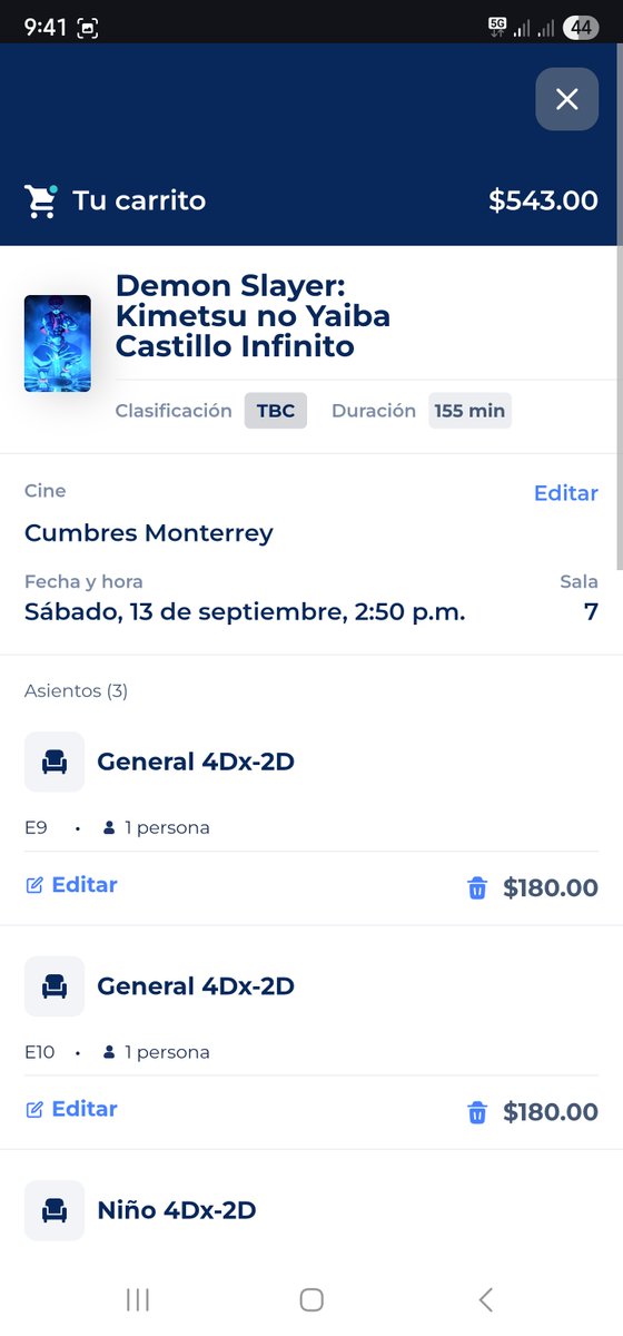 Samerzebeth's tweet photo. @Cinepolis @Paloma_Nacho Podías ayudarme a mi reembolso de los cobros que se hicieron en mis dos tarjetas para las entradas de Demon Slayer.
Marcaba error al momento de pagar y si se hizo el cobro en mis tarjetas y no me dieron mis boletos https://t.co/1QbOWN7Mbs