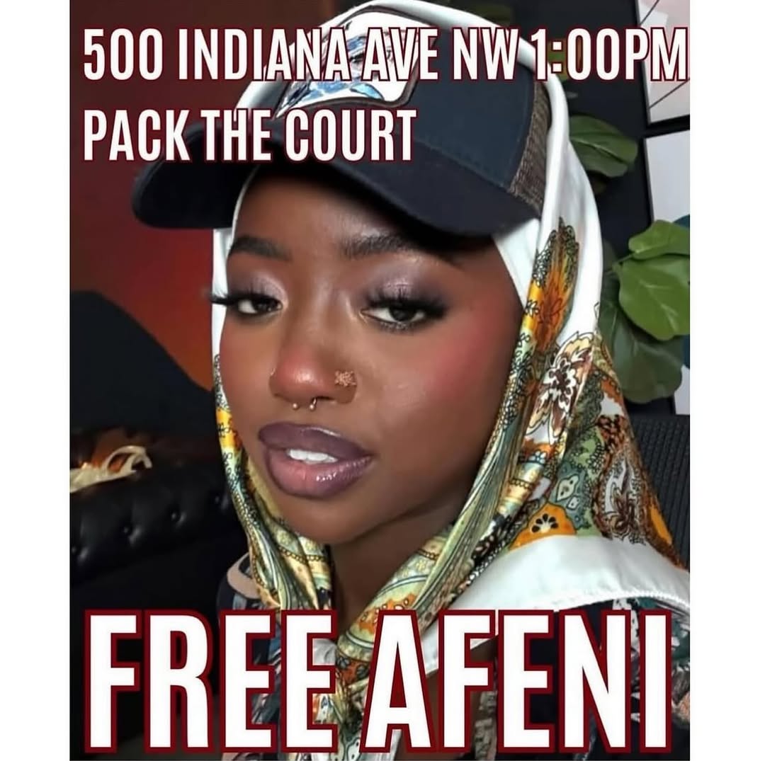 🚨DMV friends! This is a call to action:

Afeni has been arrested by Trump's SS Militia terrorists. People need to pack the court at 1pm Est today.

Today it was her, tomorrow it will be us. Fight back!