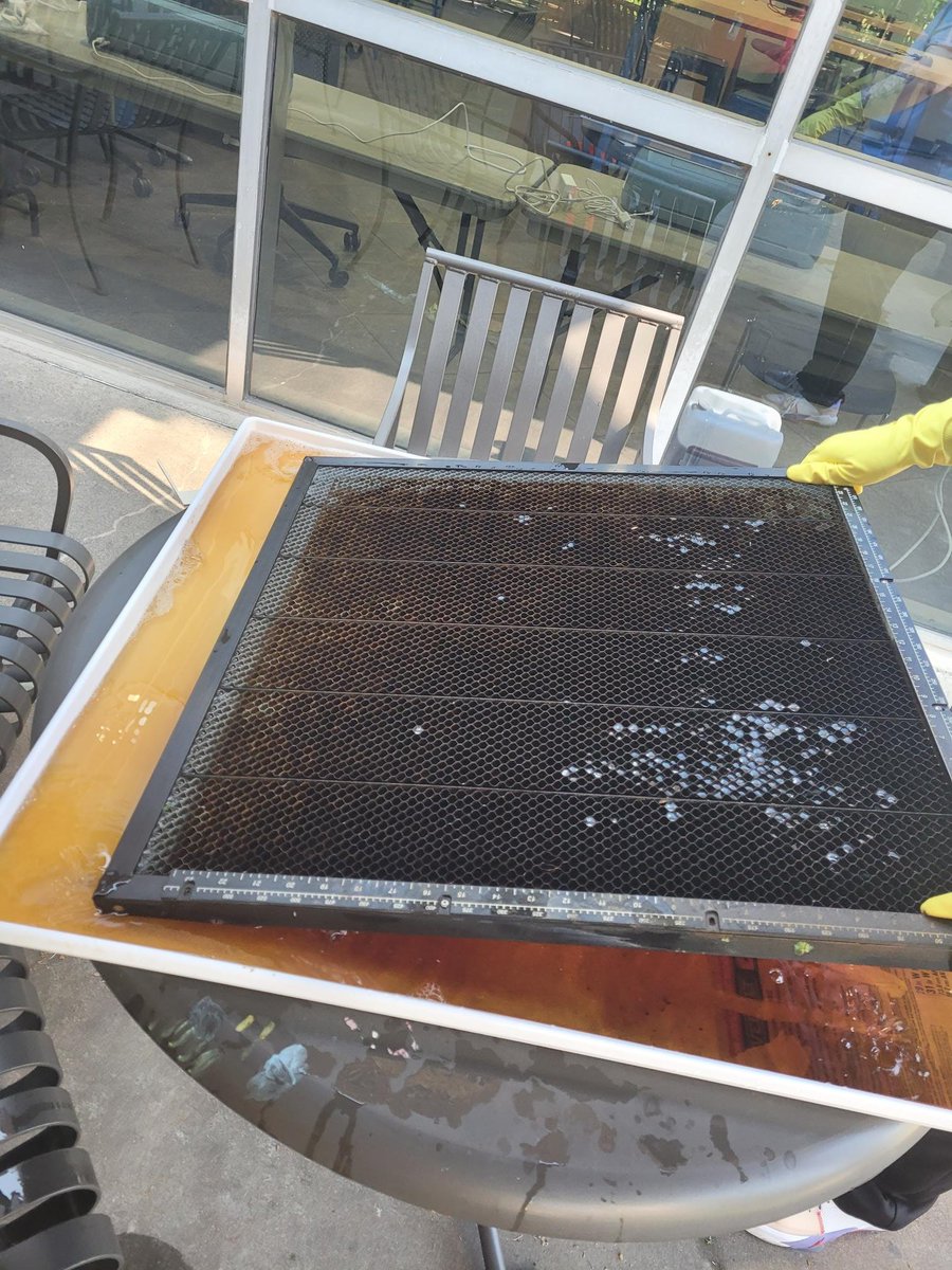 irvinglibrary's tweet image. Check out this MiY Zone before-and-after! Our laser etcher was recently cleaned from all the carbon build-up left over from patron and staff projects. Having been used 186 times since last October, it’s no surprise it got a little messy. #miyzone #IrvingLibrary